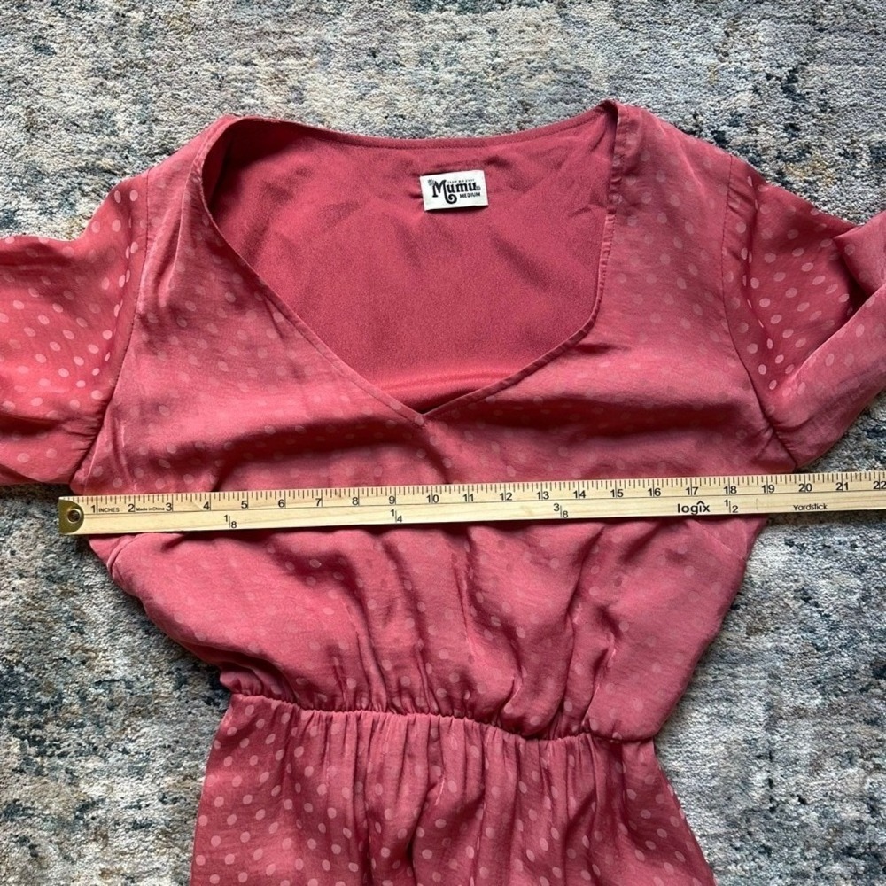 Show Me Your MuMu Anastasia Mini Polka Dot Dress Sangria Pink Flutter Sleeve M‎ - Picture 5 of 7